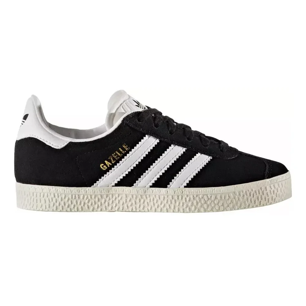 ADIDAS Original Kids' 7 CORE BLACK Gazelle Suede Black/White BB2502 NIB